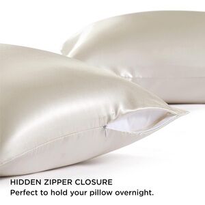 NWT Bedsure Satin Pillow Cases Queen Silky & Soft  for Hair Champagne, 20x30”